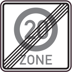Autocollant Indication Fin De Zone 20