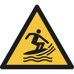 W046- ISO 7010 - Panneau Danger, Zone de pratique du surf