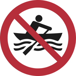 P055- ISO 7010 - Panneau Embarcations sans moteur interdites