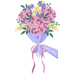 Sticker Bouquet Fleurs 2 Maman