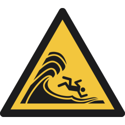W065- ISO 7010 - Panneau Danger, Vagues déferlantes ou hautes
