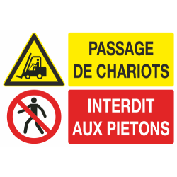 Panneau Passage de chariots interdit aux piétons