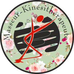 Sticker Logo Kinésithérapeute Masseur Fleurs