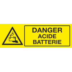 Panneau Danger acide batterie
