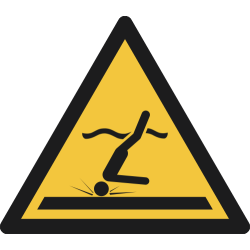 W048- ISO 7010 - Panneau Danger, Eau peu profonde (plongeon)