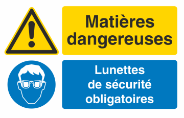 Autocollant Obligation Matières Dangereuses Port Lunette