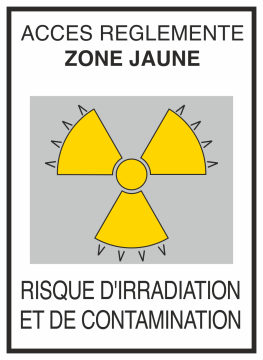 Autocollant Risque Dirradiation Et De Contamination Jaune