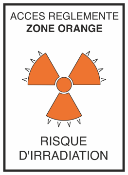 Autocollant Risque Dirradiation Orange