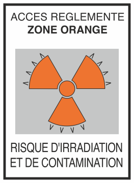 Autocollant Risque Dirradiation Et De Contamination Orange