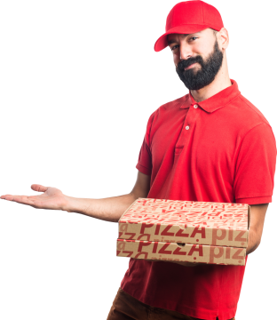 Autocollant Personne Livreur Pizza