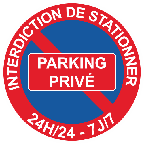 Panneau stationnement interdit chemin privé (REFAB364) - Sticker  Communication