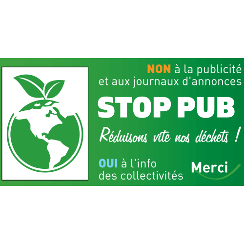 Lot De 2 Stickers Stop Pub Écolo - 9x3.5 Cm - Adhésif Pour Boîte Aux Lettres - Fabriqué En France