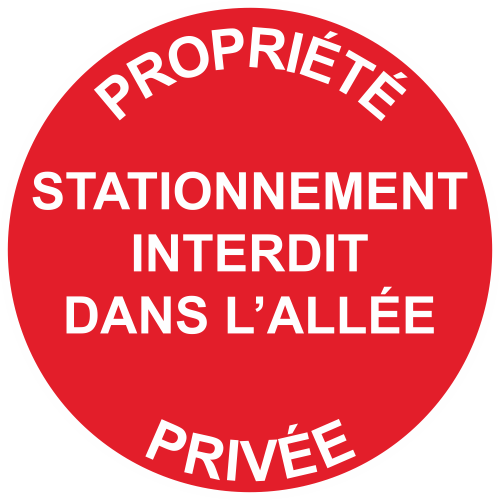 Panneau Signalétique PRIVÉ - PASSAGE INTERDIT, Rouge, Gravé, Fabrication Française
