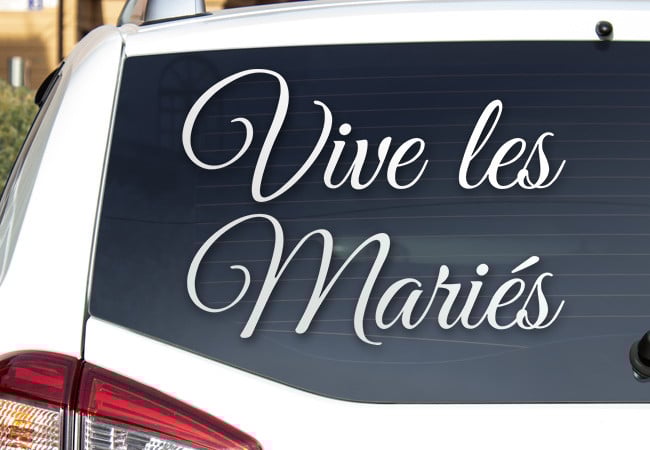 Lettrage adhésif mariage