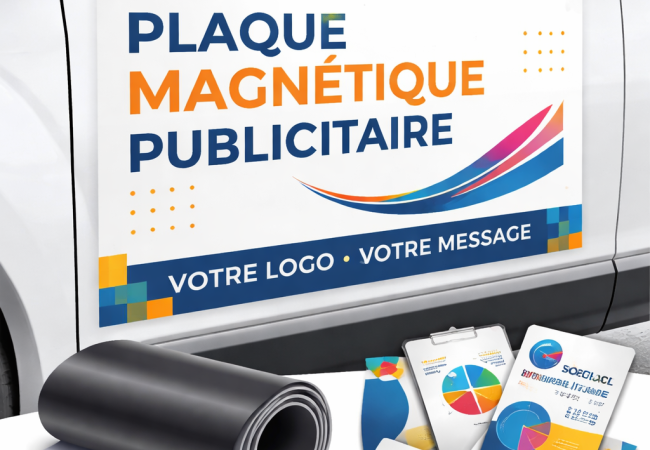 Plaque magnétique publicitaire (aimantée)
