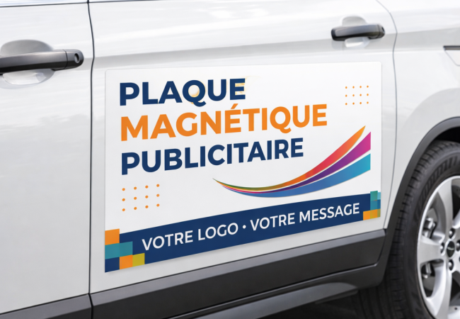 Plaque aimantée publicitaire (spécial extérieur)