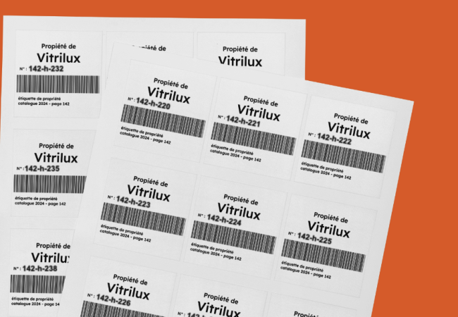 Autocollants avec numéro de série