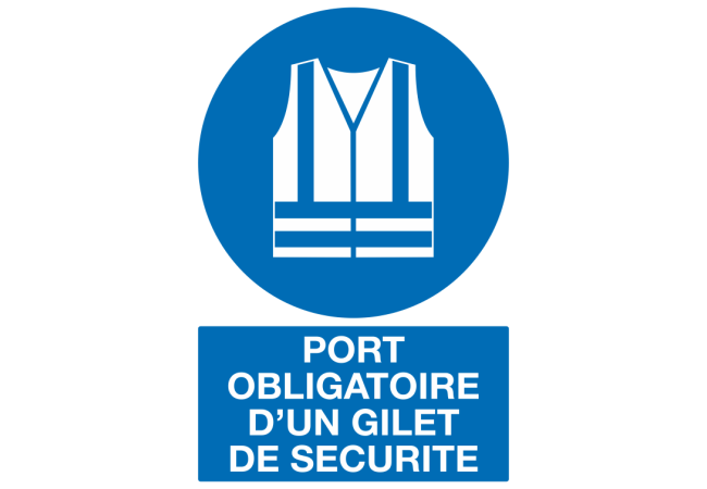 Panneau Port obligatoire d'un gilet de sécurité
