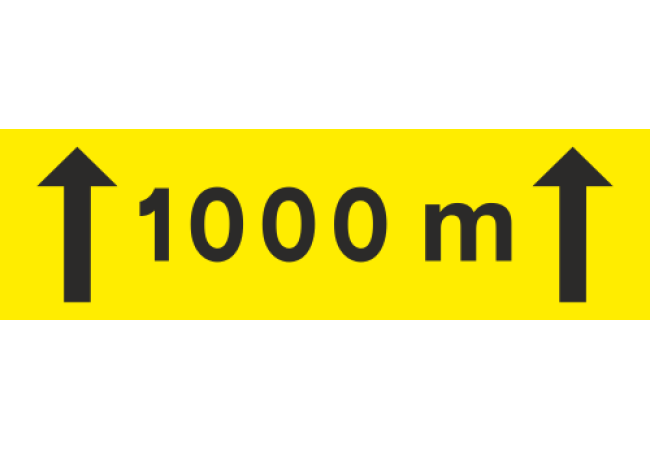 Panneau Panonceau de distance 1000m