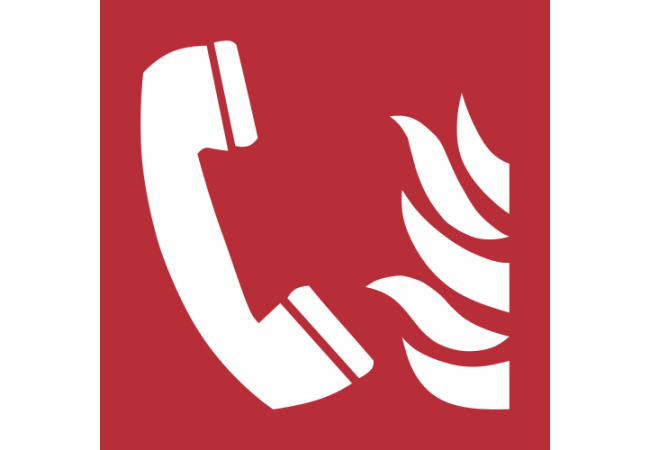 F006 - ISO 7010 - Panneau Téléphone à utiliser en cas d’incendie