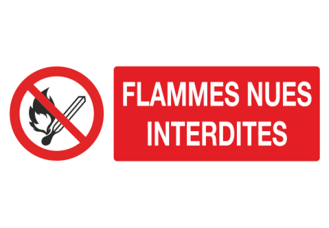 Panneau Flammes nues interdites