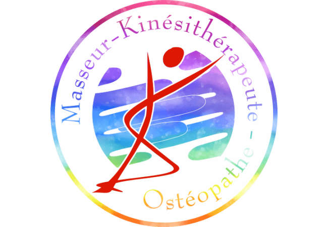 Sticker Logo Kinésithérapeute Masseur Osteopathe Couleurs
