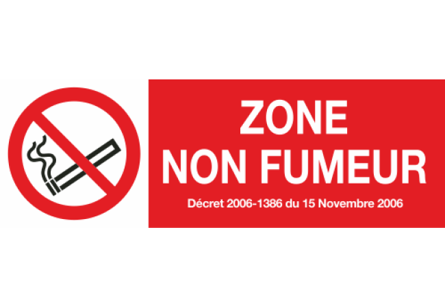 Panneau Zone non fumeur