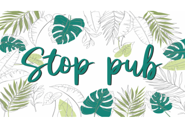 Sticker STOP PUB tropical