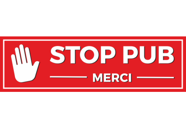 Sticker STOP PUB rouge