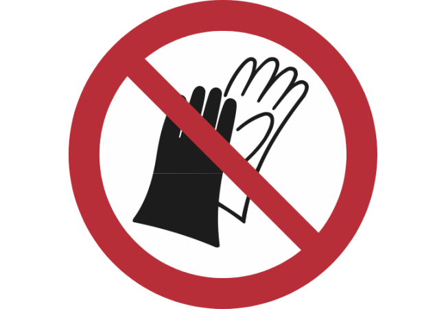 P028- ISO 7010 - Panneau Port de gants interdit