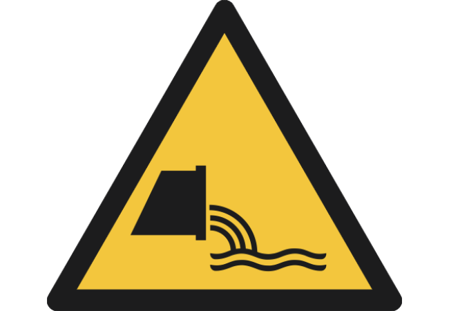W055- ISO 7010 - Panneau Danger, Évacuation des eaux usées