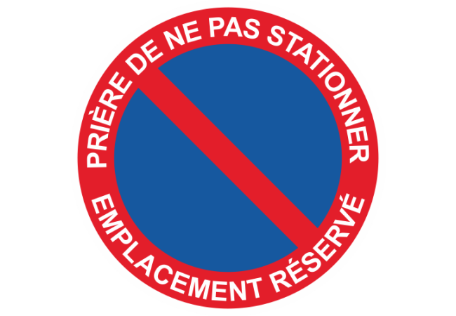 Sticker Panneau Interdiction de Stationner Emplacement Reservé