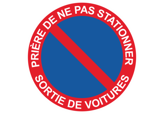 Sticker Panneau Interdiction de Stationner Sortie de Voitures