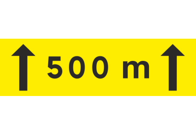 Panneau Panonceau de distance 500m