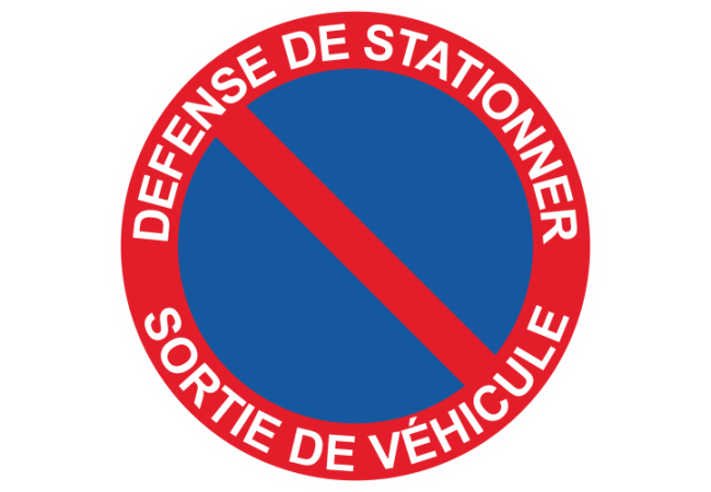 Sticker Panneau Défense de Stationner Sortie de Véhicules