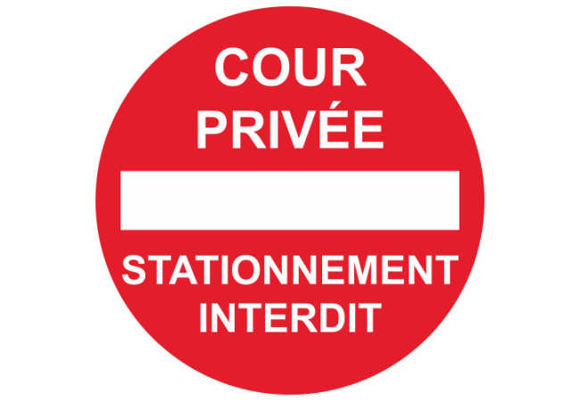 Sticker Panneau Cour Privée Stationnement Interdit