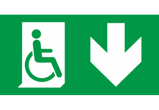 Panneau Sortie de decours handicapé bas