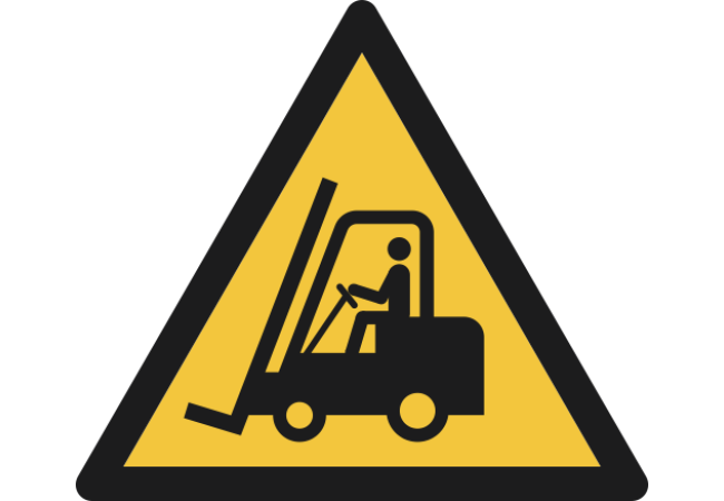 W014- ISO 7010 - Panneau Danger, Chariots élévateurs à fourche et autres véhicules industriels