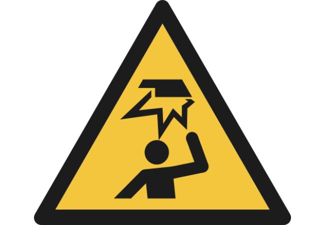 W020- ISO 7010 - Panneau Danger, Obstacle en hauteur