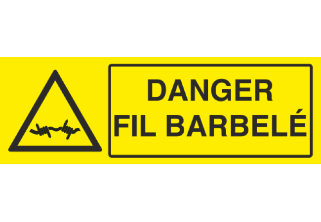 Panneau Danger fil barbelé