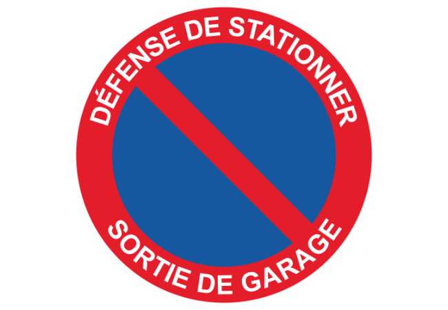 Sticker Panneau Défense de Stationner Sortie de garage