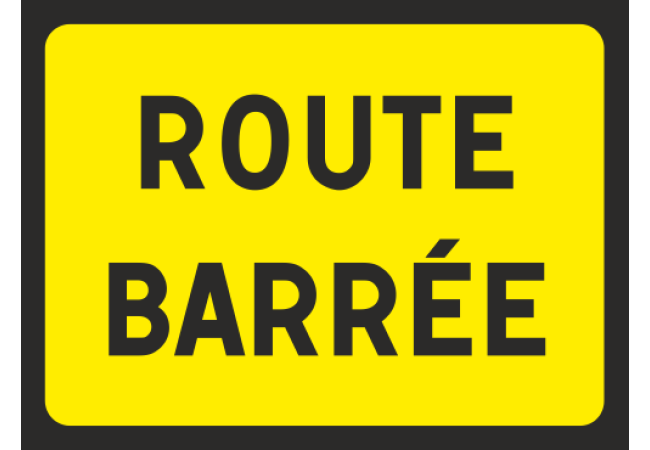 Panneau Route barrée