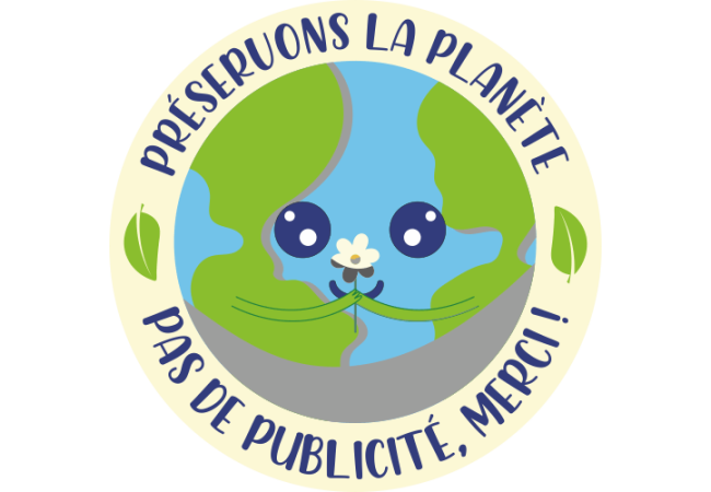 Sticker Stop Pub Écologie Préservons la Planète