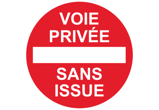 Sticker Panneau Voie Privée Sans Issue
