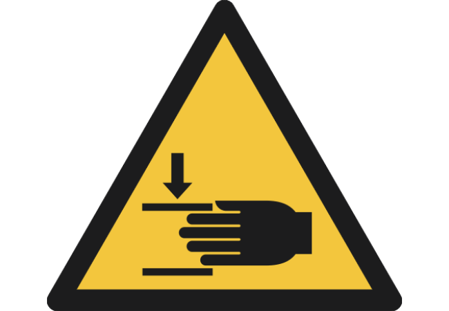W024- ISO 7010 - Panneau Danger, Écrasement des mains