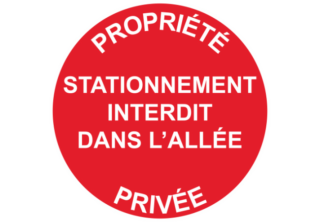 Sticker Panneau Propriété Privée Stationnement Interdit