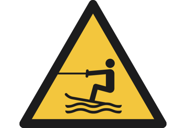 W045- ISO 7010 - Panneau Danger, Zone d’activités nautiques tractées