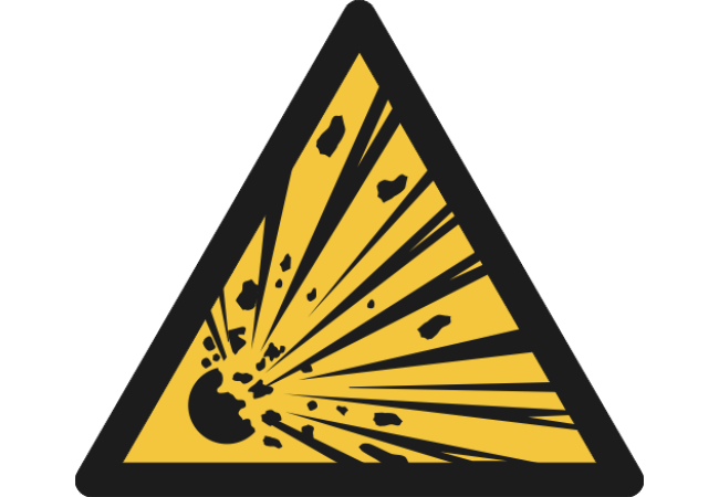 W002- ISO 7010 - Panneau Danger, Matières explosives