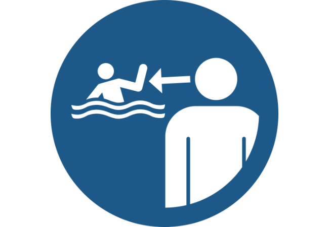 M054- ISO 7010 - Panneau Surveiller les enfants en environnement aquatique