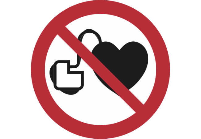 P007- ISO 7010 - Panneau Entrée interdite aux porteurs d’un stimulateur cardiaque